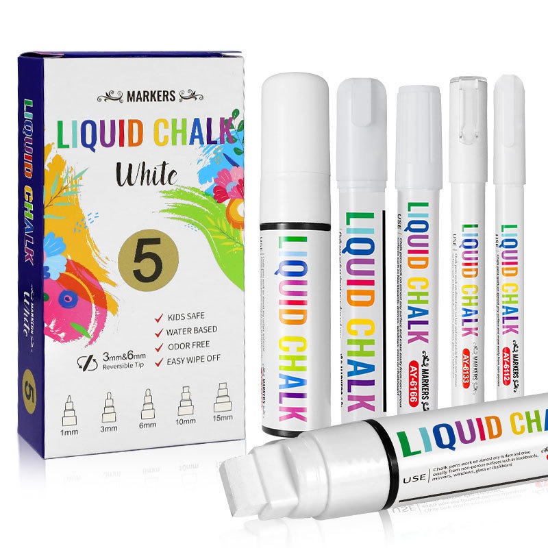 Whiteboard Marker Set - 5개/대 흰색 분필 마커 액체 칠판