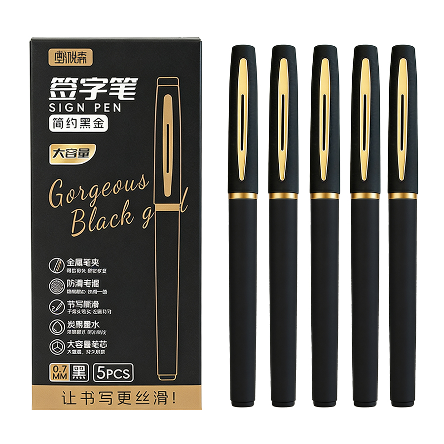 Stationery Supply Business - 5 개/갑 대용량 젤 펜 0.5/0.7/1.0mm