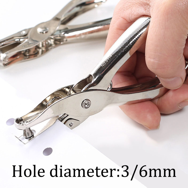 Paper Punch 3 Hole - 휴대용 금속 문구류 원형 구멍 직경