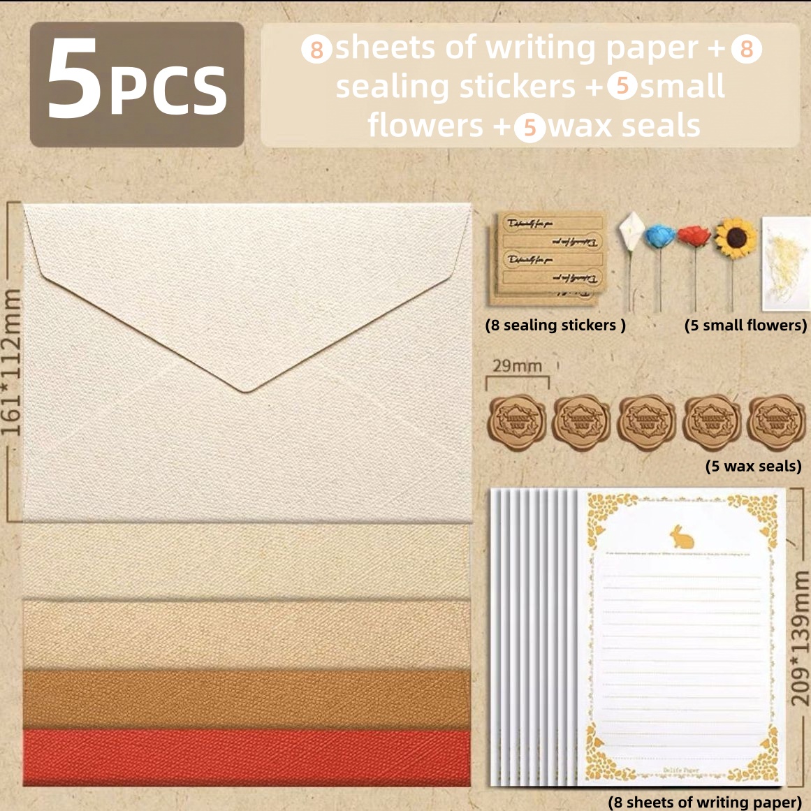 리넨 질감의 봉투 레터 세트 빈티지 중국풍 크라프트 특 - Letter Envelope Kraft 리뷰 및 가격